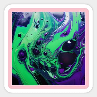 Emerald Vortex: The Dance of Color in Abstract Art Sticker